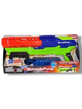 Air Warriors SpinFire Blaster Gun w/ 10 Spinners- NIB